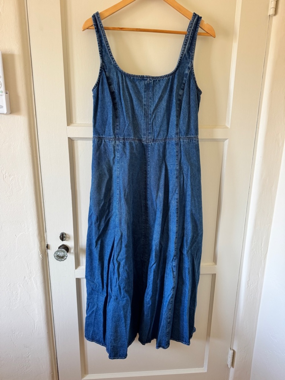 GAP Blue Denim Maxi Overall Dress
